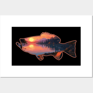 Landscape Of The Lake Campsite - Bass Fishing Posters and Art